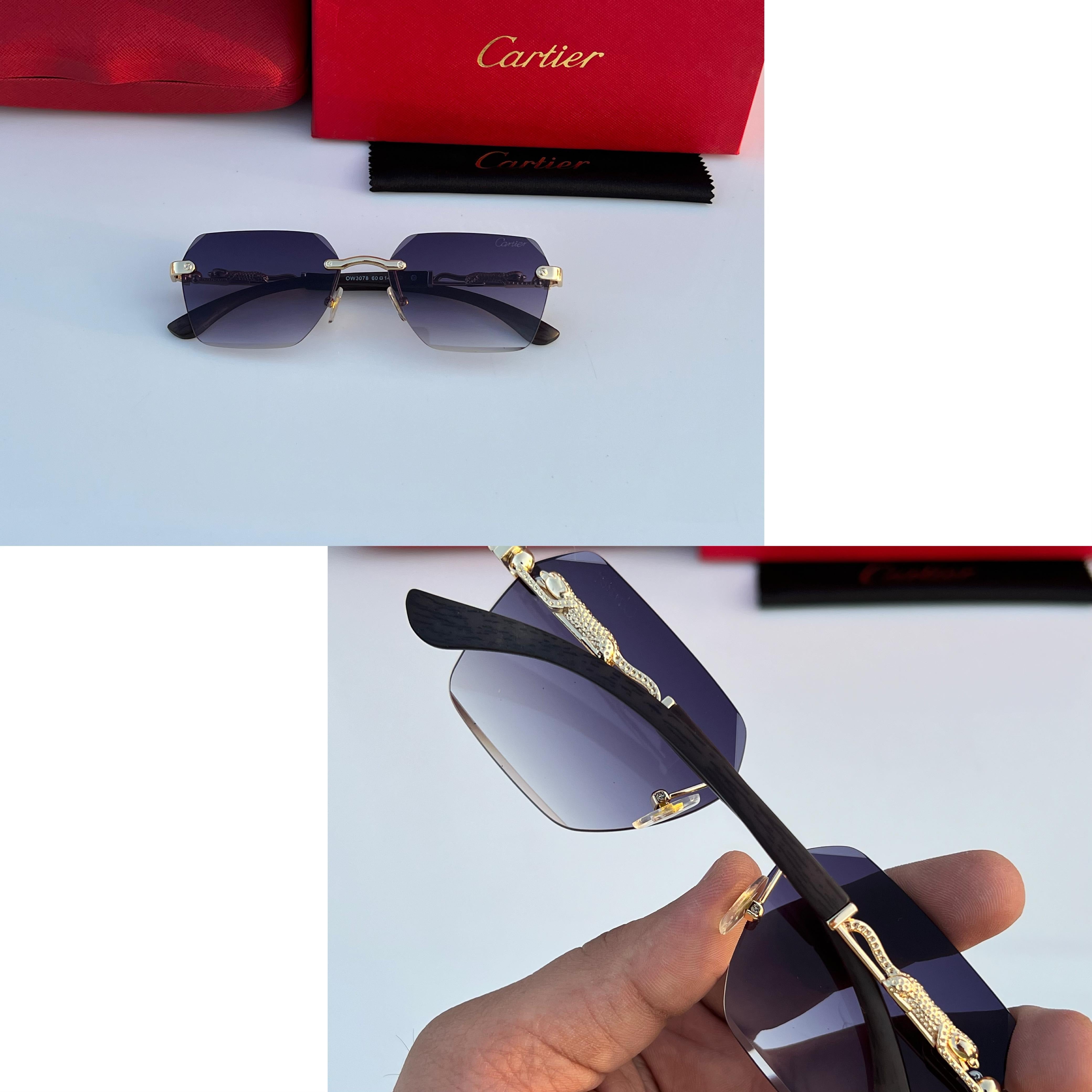 Cart_ier 3078 gold blue sunglass