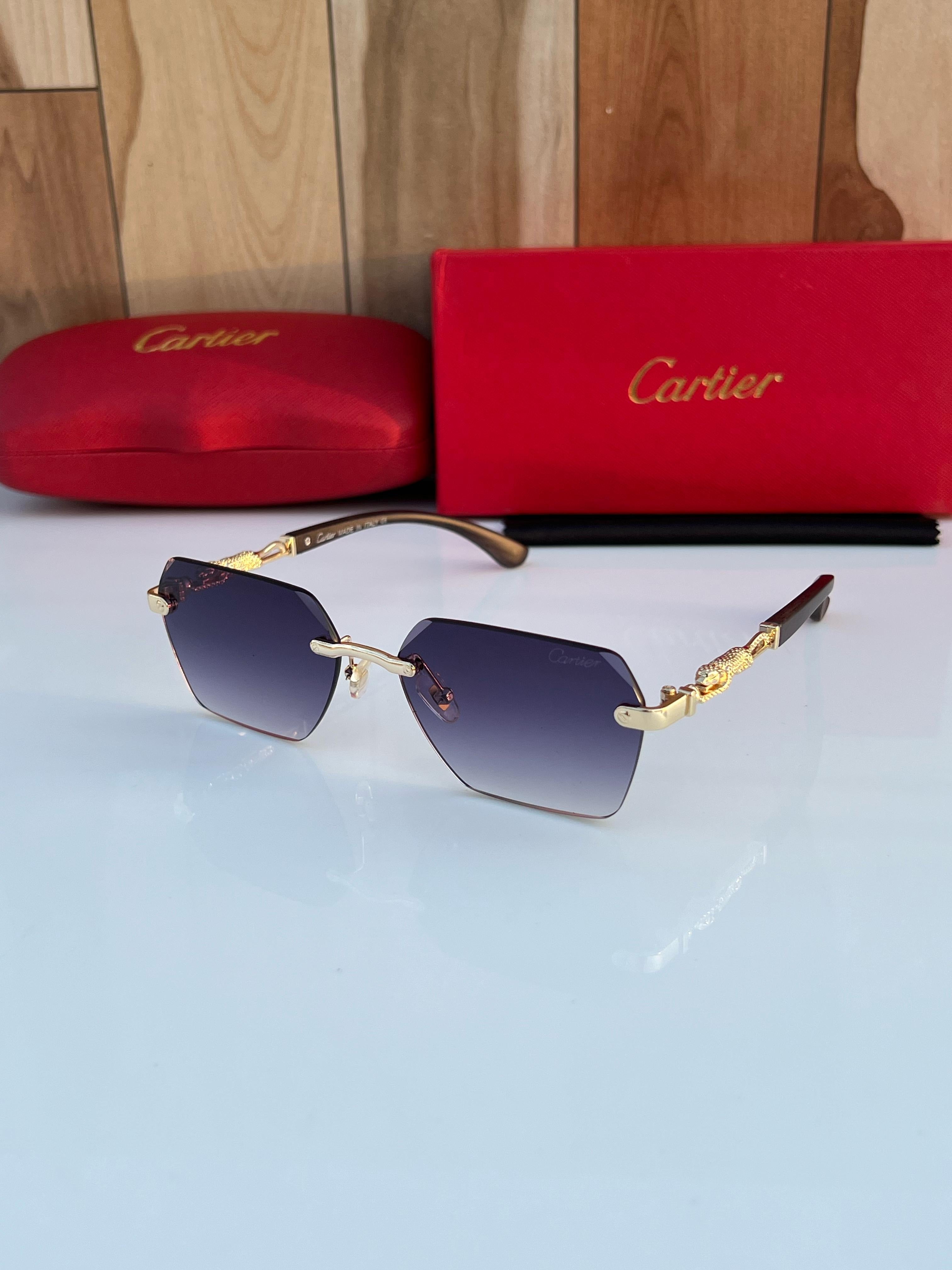 Cart_ier 3078 gold blue sunglass