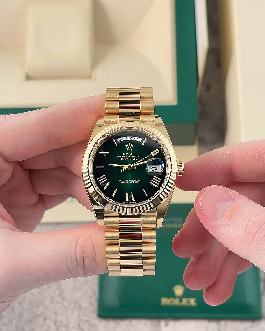 Rol_ex day date gold green