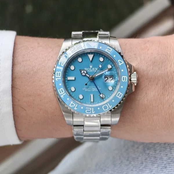 Rlx GMT 2 Watch master Steel-Aqua Blue