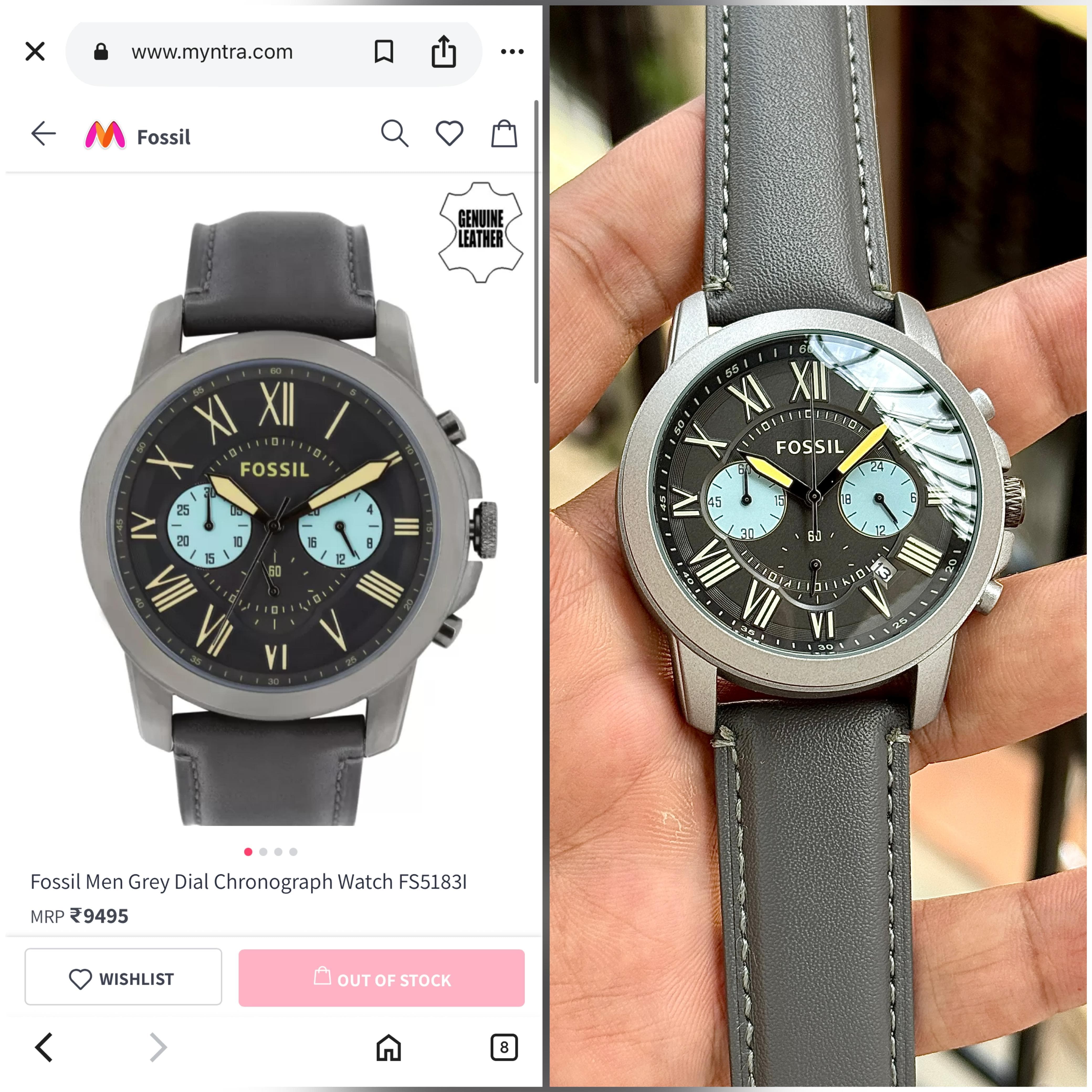 Fossiil Minimalist Chronograph Leather Watch