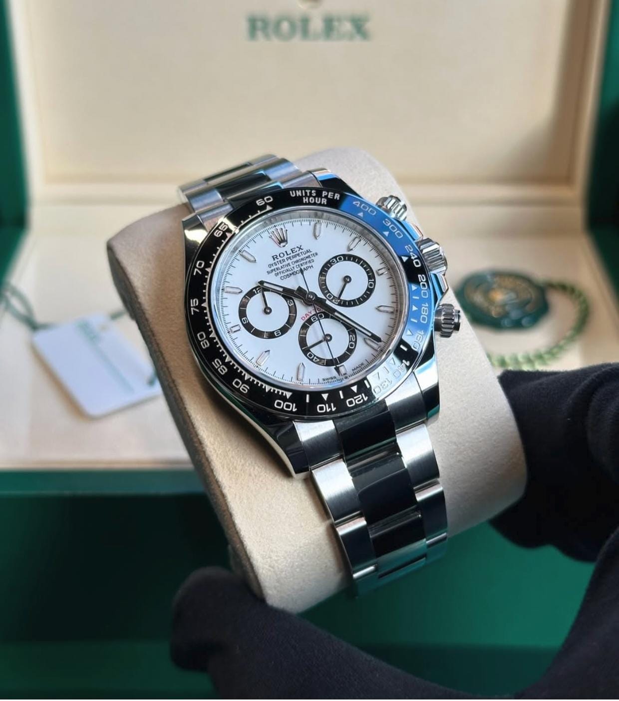 RLX Daytona Green Dial Premium Chronograph (Silver Finish)