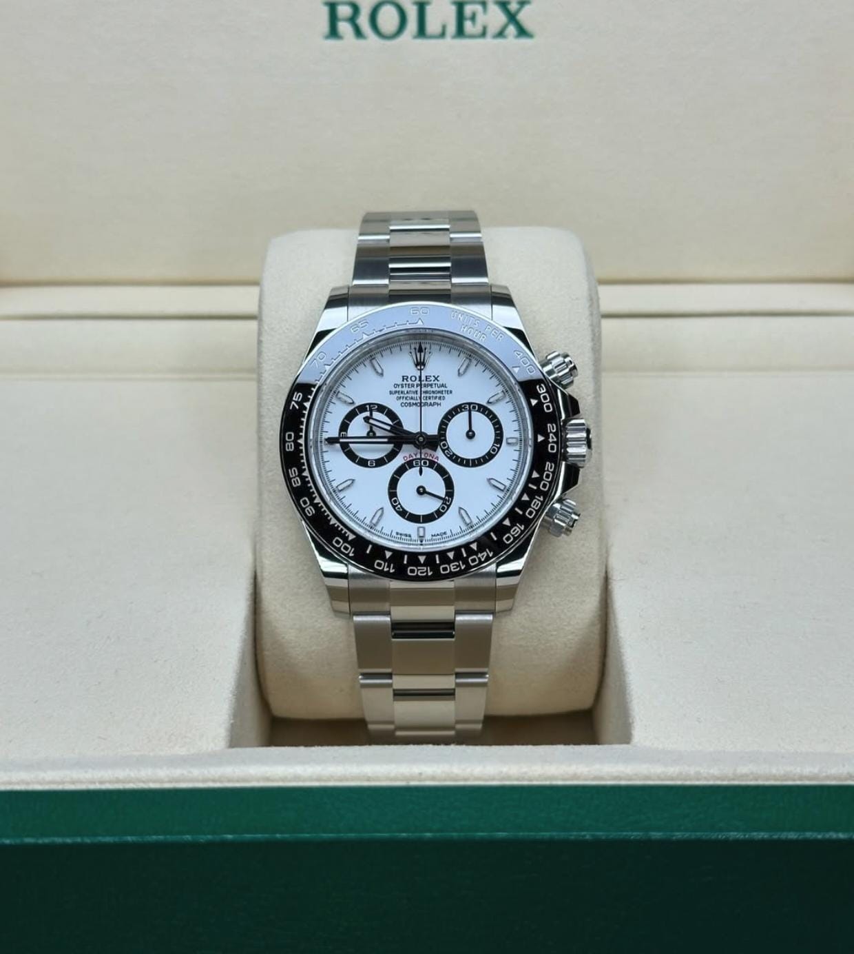 RLX Daytona Green Dial Premium Chronograph (Silver Finish)